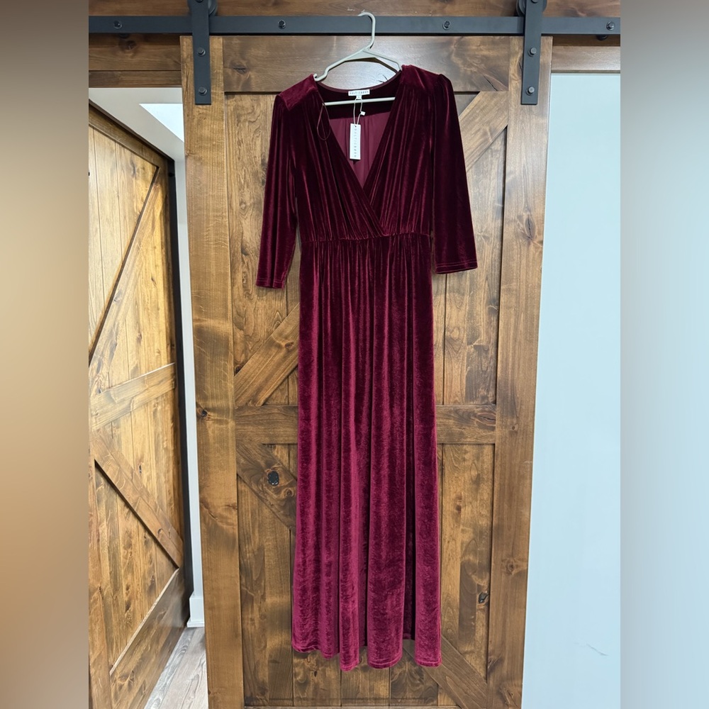 Baltic Born Rich Burgundy Velvet Gown
